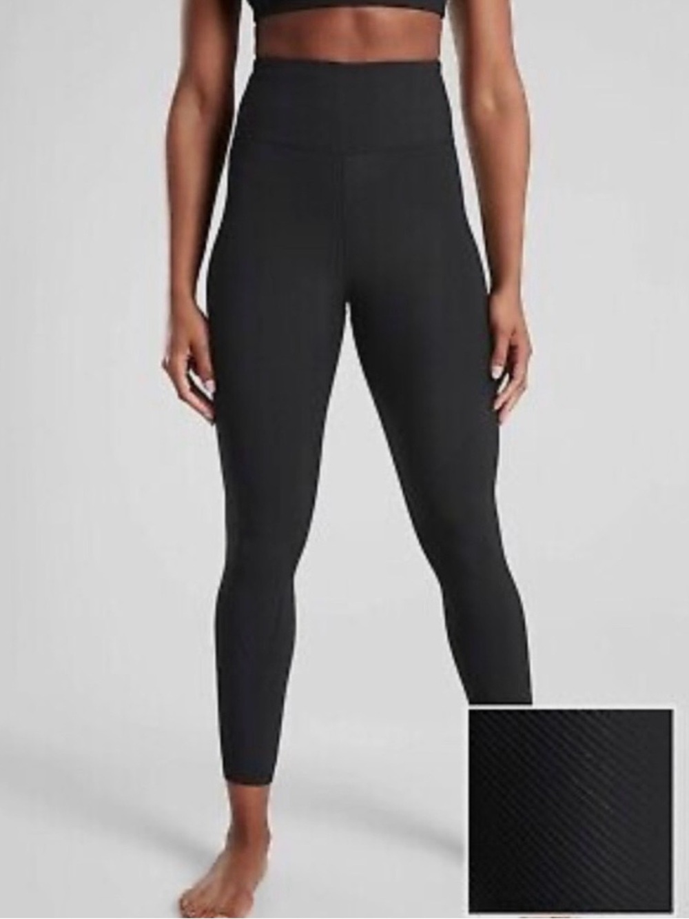 Athleta Black ribbed leggings size 7/8